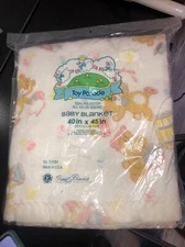 Vtg Owen Baby Crib Pram Blanket Toy Parade 100 % Polyester All Nylon Binding NOS