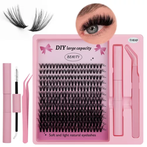 Indywidualny zestaw rzęs 240/144 szt. Curl Clusters Zestaw rzęs Diy Rzęsy K - Zdjęcie 1 z 23