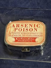 Vintage / Retro Joke Pill Box - 2-Compartment Metal Medicine Organizer