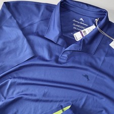 Tommy Bahama Polo Shirt Ace Tropic Island Zone Performance Blue New SS 2XLT