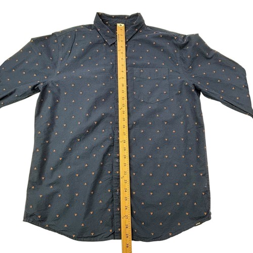 prAna XXL Mens Standard Fit Long Sleeve Shirt Blue Triangle Pattern Organic - Picture 21 of 24