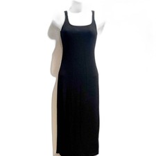 Urban Outfitters Bella Bodycon black ribbed knit midi tank dress | XS