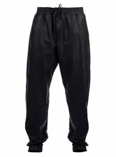 Men's Leather Joggers Genuine Lambskin Leather Black Joggers Pant