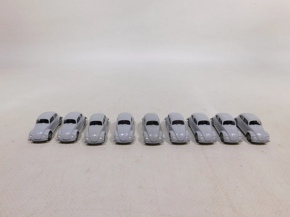 9x wiking H0 1:87 830? Autovettura Volkswagen VW Brezelkäfer Käfer Grigio Mint # - Immagine 4 di 4