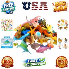 52 Pack Ocean Animal Toys for Kids, Assorted Mini Sea Creature Figures