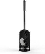 SetSail Toilet Brush and Holder Set, Compact Size Curved 1 pack, Black