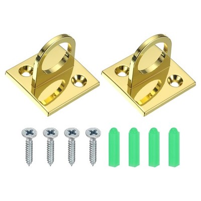 Pad Eye Plate U-Haken, 2stk Deckenhaken Wandmontageschlaufe Ringhaken, golden