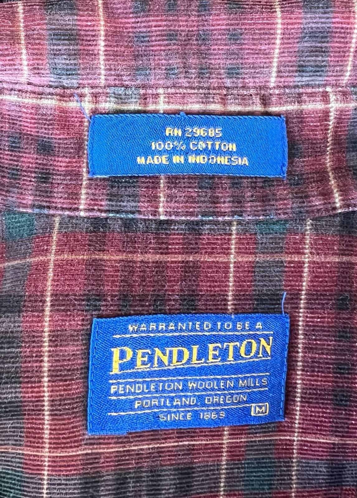 Pendleton Wayne Corduroy Plaid Button Down Long S… - image 8