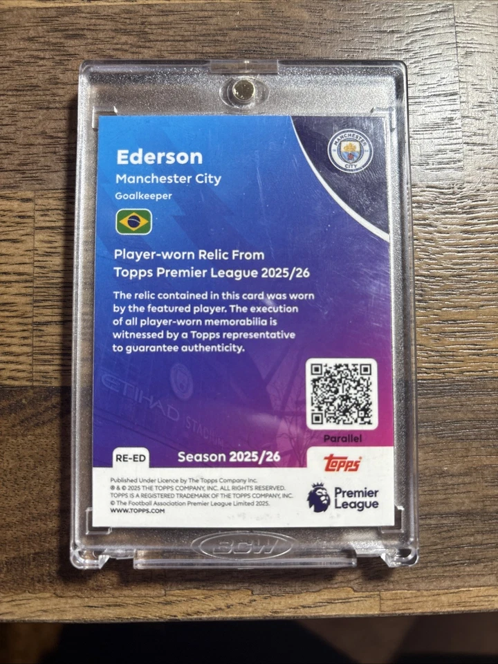 2025/26 Topps Premier League Ederson 1/1 Foilfractor Relic RE-ED Manchester City - Image 2 of 4