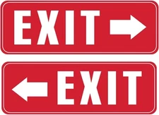 StickerJet Exit Stickers 9x3 Vinyl 2-Pack Waterproof Decals Made in USA