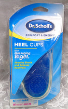 DR. SCHOLL'S Comfort  Energy HEEL CUPS w/ Massaging Gel M 6-11 W 6-10 One Pair