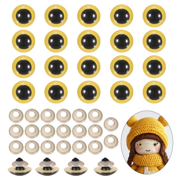 20 Mm Sicherheitsaugen FüR Puppen, 20 StüCk Realistische HäKelaugen Gelb-image