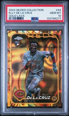 2024 Topps Gilded Collection Elly De La Cruz Gold Lava Refractor 10/10 PSA 10