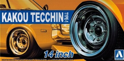 Aoshima # 30 - Wheels 53232  Kakou Tecchin Type-1 - 14 Zoll Felgen & Reifen 1:24