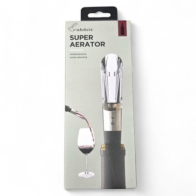 Rabbit W6127N Wine Super Aerator and Pourer, Clear Stainless New in Package