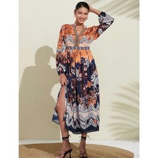 Anthropologie Bhanuni by Jyoti Puff Sleeve Pleated Waist Maxi Size 16 Petite