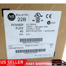 Allen-Bradley 22B-B8P0N104 PowerFlex 40 AC Drive 1.5kW / 2HP 180-264Vac