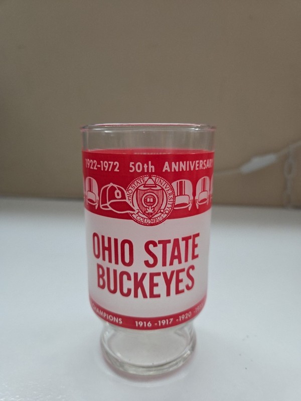 Vintage Ohio State OSU Buckeyes Stadium 50th Anniversary 1972 Glass Football
