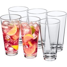 - 24-Ounce Plastic Tumblers Set of 6 , All-Clear Reusable, Stackable, BPA-Fr...