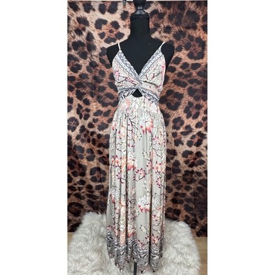 Floral Twist Front Maxi Dress