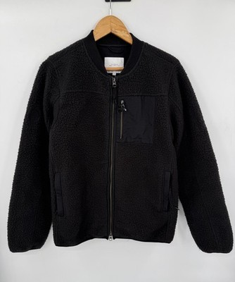 Saturdays NYC Fleece Bomber Jacket Full Zip Black Men s Size Small New York