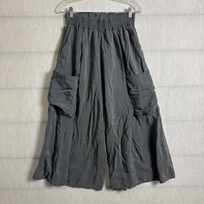 Ruti Womem's Size XS/S Gray Modal Blend Wide Leg Cropped Side Pocket Pants