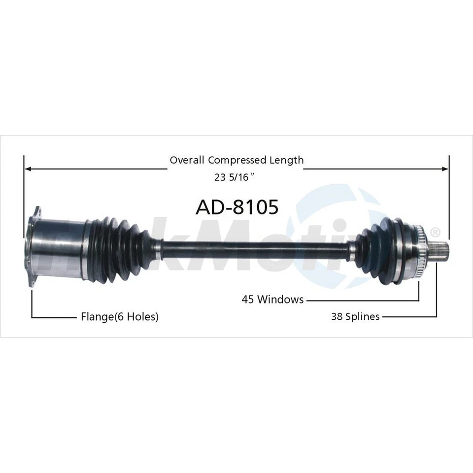 Juego de 2 ejes delanteros CV SurTrack para Audi A4 Quattro AWD 2002-2008 Foto 2 de 3