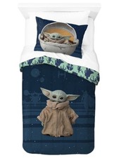 The Mandalorian Baby Yoda Kids Twin/Full Reversible Comforter Sham Set, 2 Pc
