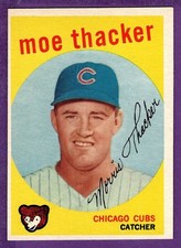 Moe Thacker Chicago Cubs 1959 Topps Baseball Rookie Card (RC) #474 EX/NrMt O/C. rookie card picture