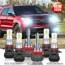2026 FIT Ford Explorer 2012 2013 2014 2015 LED Headlight + Fog Light Bulbs Combo