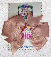 Cute Hair Bow w/ Charm - Handmade