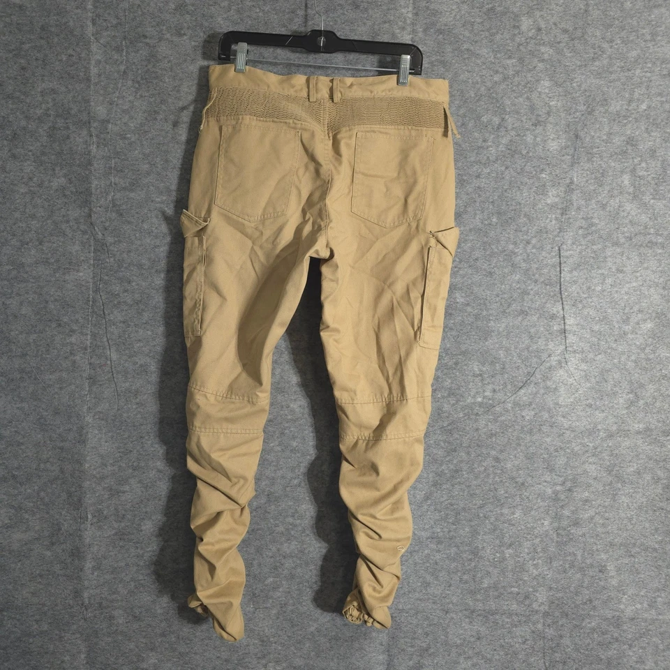 American Stitch Pants Men M Cargo Joggers Ruched Legs Military Patches Khaki Dog - Image 2 of 4