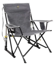 GCI Foldable Rocker Chair Outdoor Kickback, Pewter