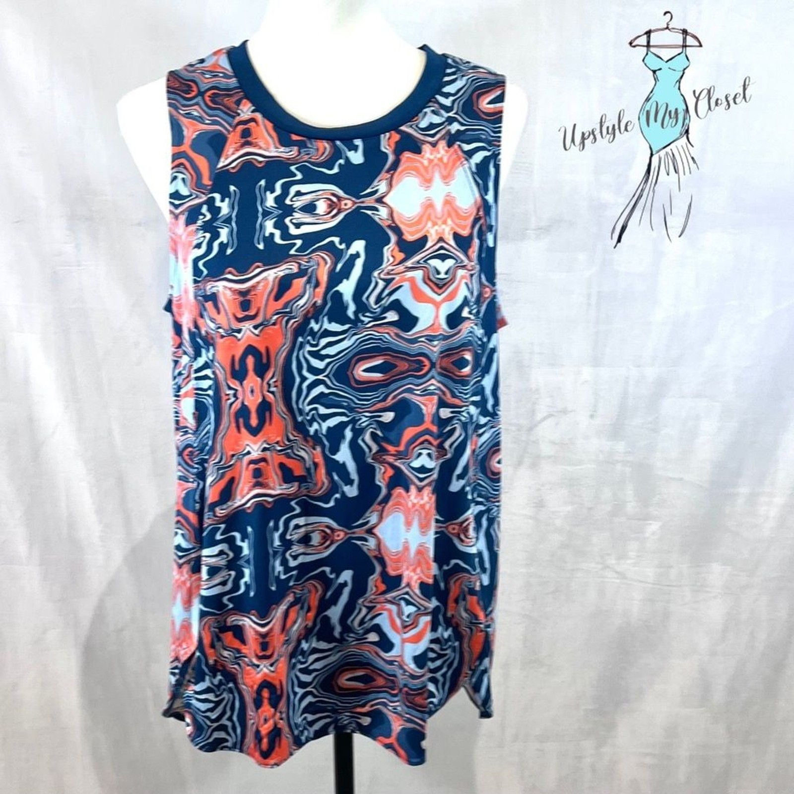 Crane abstract print performance active tank top … - image 1