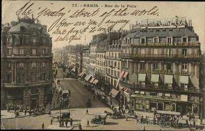 Paris, France Rue de la Paix 1906 Original Vintage Postcard