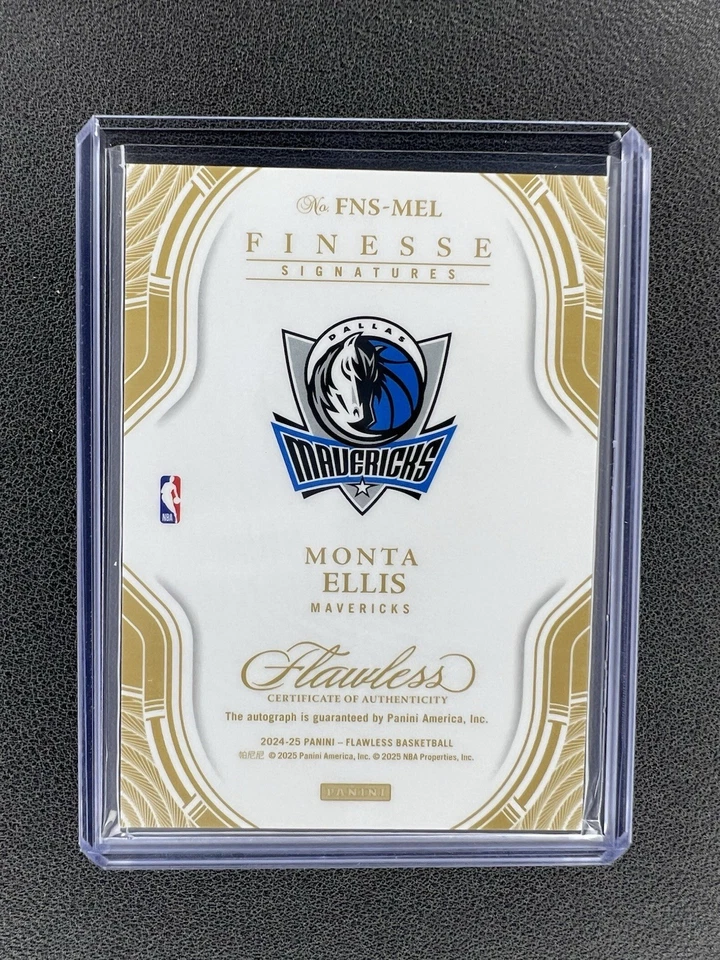 2024-25 Panini Flawless SP Monta Ellis Auto Blue Finesse Autographs /8 - Image 2 of 2