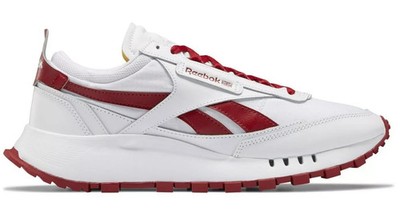 UK Größe 9 - Reebok Classic Legacy bequeme Turnschuhe weiß rot Walk Run Fitnessstudio