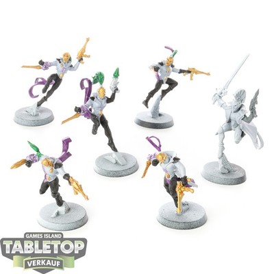 Aeldari - 6 Harlequin Troupe - teilweise bemalt