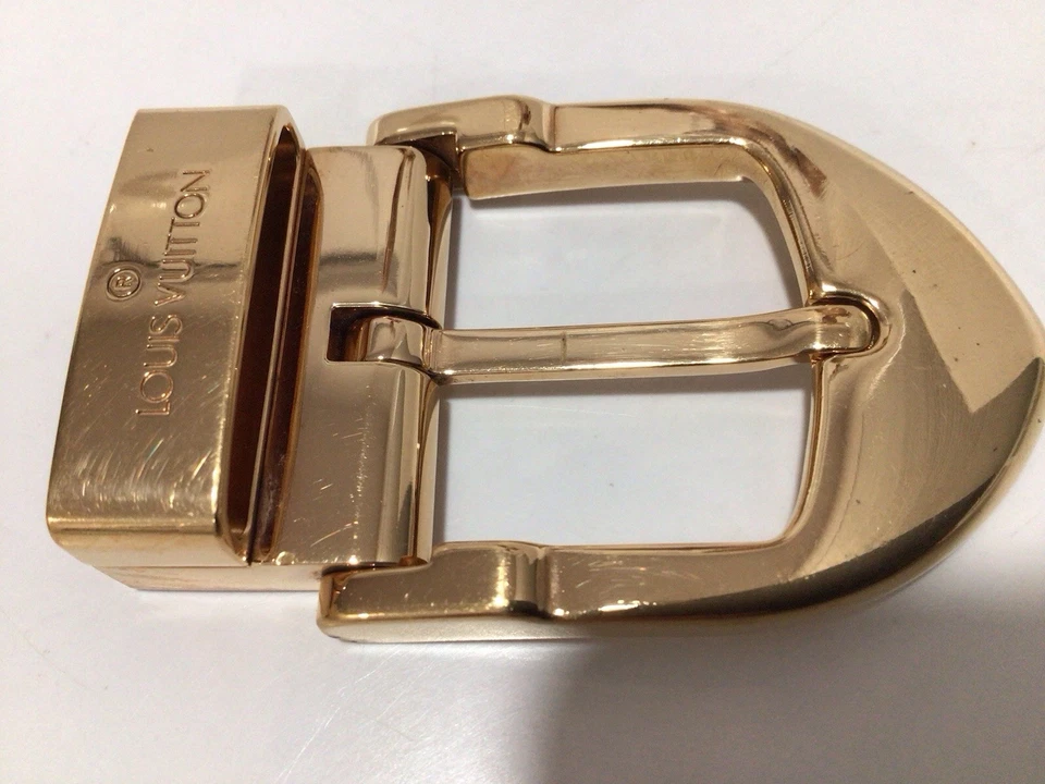LOUIS VUITTON Signed GOLD METAL BELT BUCKLE / MADE IN FRANCE - Image 2 of 4