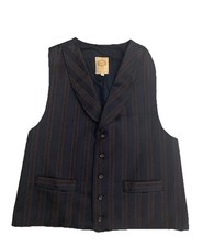 Wah Maker Vest Mens XL Black Cotton Blend Frontier Western Waistcoat Made USA