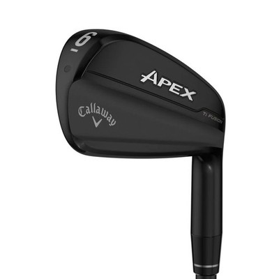 LEFT HANDED CALLAWAY APEX TI FUSION BLACK 7 IRON STEEL STIFF STANDARD