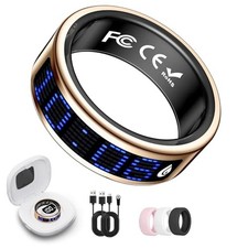 Smart Ring Fitness  Health Tracker with Display Screen for Men Women Rose Gold