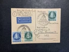 Germany Berlin 1951 FDC 1st day Card to USA Liberty Bell 10pf x 2 + 30 Pf