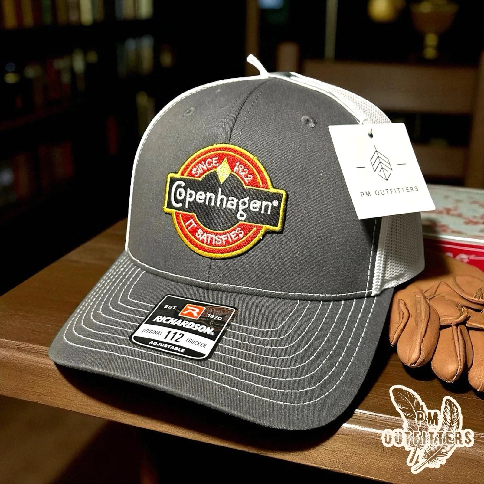 Vintage Retro Copenhagen Small Logo Embroidered Patch Richardson 112 Trucker Hat
