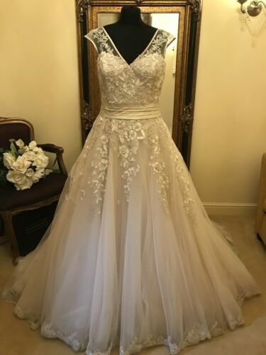 Diversity Design, Champagne Prom dress, beaded fishtail size S Size 6-8 |  eBay UK