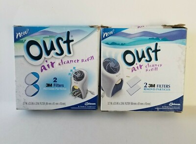 Oust Air Cleaner Refill 3m Filters Removes Dust Pollen Smoke Lot of 2 See Descri