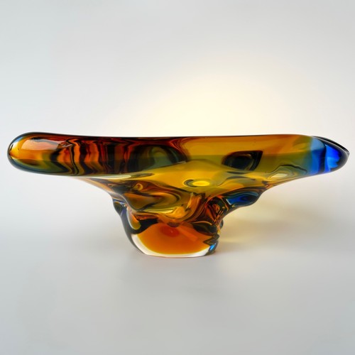 MCM VINTAGE CZECH ART GLASS VASE by Beranek 60's art glass Mstisov /Moser - Picture 5 of 11