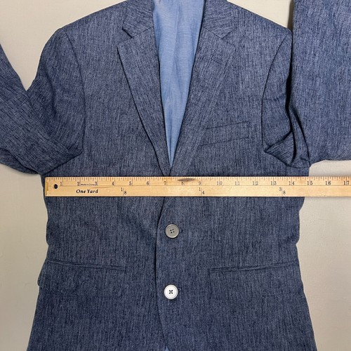 Lauren Ralph Lauren Linen Blazer Kids Boys 10R Suit Jacket Blue Stretch - Picture 9 of 12