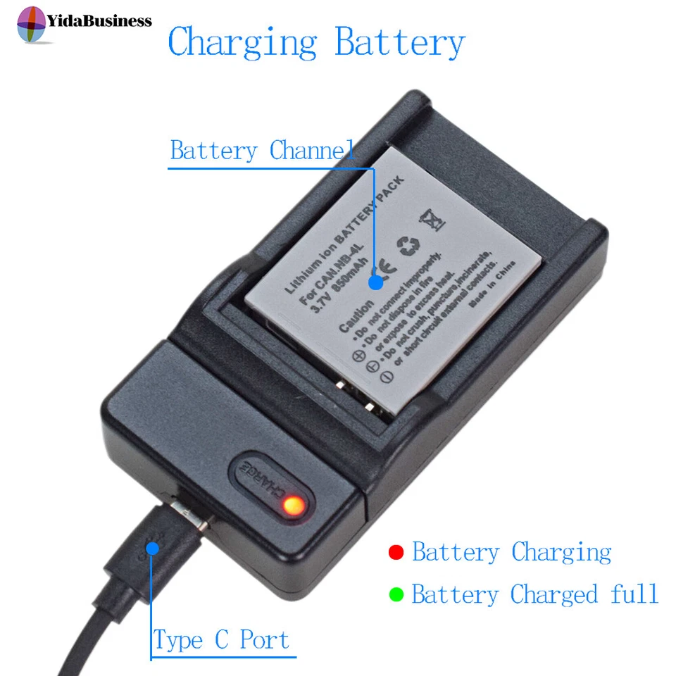 Batería o cargador para Canon NB-4L Digital IXUS 60 65 70 75 80 82 55 30 40 50 55 Foto 4 de 4