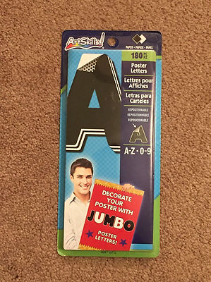 ArtSkills Poster Letters ~ 180 Pieces ~ NEW ~ A-Z 0-9 PLAIN 